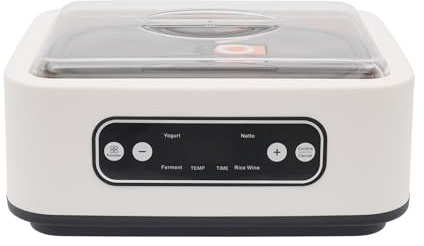 Joghurtbereiter Automatischer Joghurtmaschine 1.6L Frischkäsebereiter Temperatur- und Timer Joghurt Maker für den Haushalt Kleiner enthält 9 Joghurtgläser mit Deckel aus Glas Cremig-Weiß