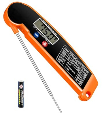 Digital Meat Thermometers for Kitchen, IPX6 Waterproof Food Thermometer, Instant Read Cooking Thermometer with Backlit LCD for Sugar Jam Oil