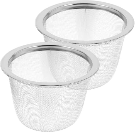 SEWACC Infusore da Tè in Acciaio Inox 2 Pezzi Colino a Maglie Fini per Teiera e Tazza Filtro in Metallo Resistente e Facile da Pulire Adatto per Infusione di Tè Sfuso e Tisane