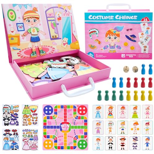 CROYOKI Montessori magnetisches Anziehspiel & Ludo Reisespiel ab 3 Jahren