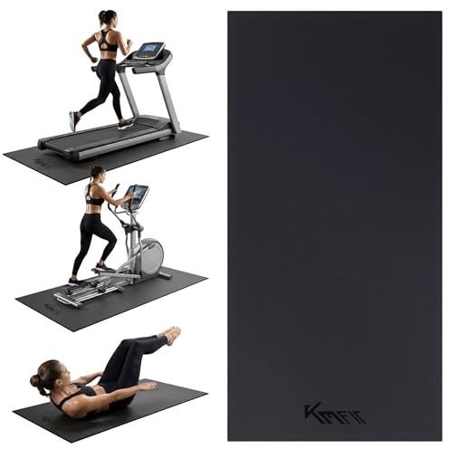 KM-Fit Tapis de Protection de Sol 130×70×0,8 cm | Antidérapant pour Appareils de Fitness | Amortissant Bruit & Vibrations | Tapis pour Yoga & Pilates | 4 Tailles Disponibles