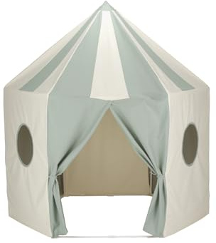 CuddleCo Pavilion Play Tent in Sea Salt - Cosy, Soft Cotton Canvas for Kids, Perfect Reading Nook or Play Den, Encourages Creativity with Tie-Back Doors & Peek-Through Windows, Lightweight & Foldable