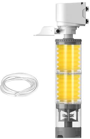 Filtro de peces para acuarios – Filtro de aireador interno para cuenca de tortuga, filtro silencioso de acuario multinivel, filtro de arrecife de agua salada de agua dulce, filtro de acuario para