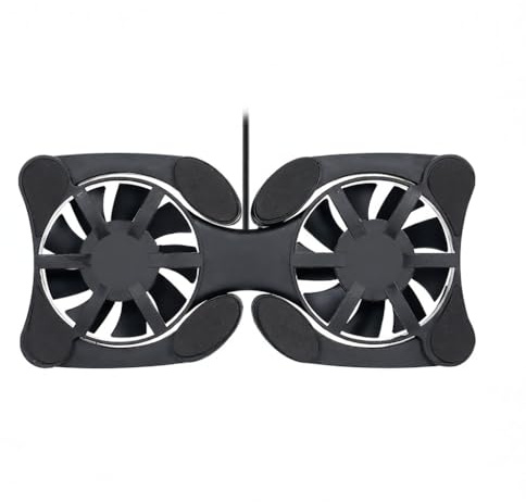 Almohadilla de refrigeración portátil plegable USB con doble ventilador para laptop, enfriador delgado y silencioso con brazos ajustables para PC, portátil, reduce el calor y prolonga la vida útil del