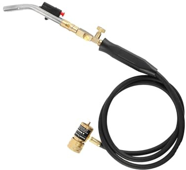 AMSLSIU Chalumeau à gaz portable réglable pour le soudage et la cuisine, avec contrôle de flamme facile à utiliser, kits de soudage, tuyau, réservoir et brasage.