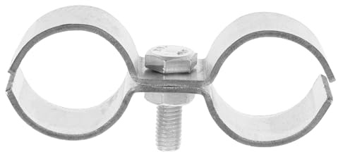 POPETPOP Abrazadera de Tubo Doble Galvanizada 32Mm Clips Dobles para Conexiones de Tuberías, Accesorio para Yate y Rv, Sujetador Seguro para Aplicaciones Náuticas