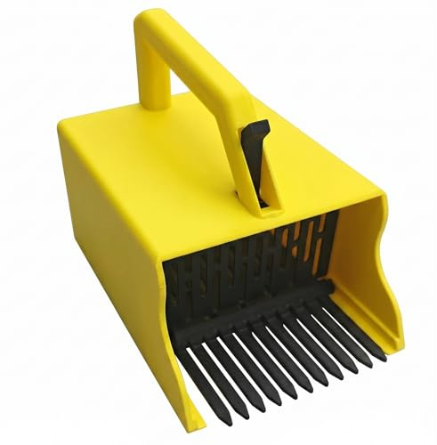Wilafury Strumento per Raccogliere mirtilli, rastrello in plastica per mirtilli, rastrello per lamponi con Pettine e Impugnatura, Raccoglitore per la Raccolta in Giardino, Giallo