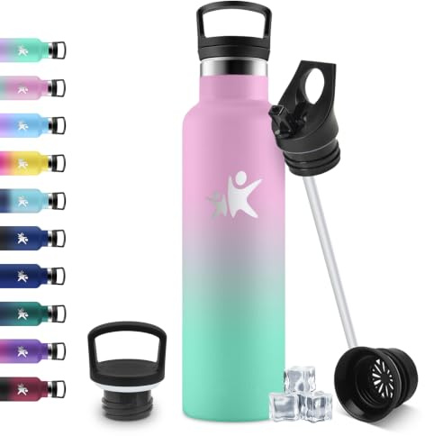 JAPORIA Borraccia Termica 750ml, Borraccia con Cannuccia, a Prova di Perdite, Facile Pulizia, senza BPA, Riutilizzabile, Water Botter per Adulto, Campeggio, Ciclismo, Lavoro, Viaggio
