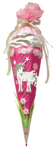 alles-meine.de GmbH BASTELSET Schultüte - Einhorn 85 cm incl. Namen - 6 - eckig - mit Holzspitze
