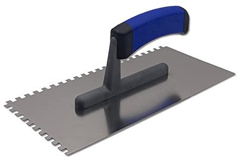 DEWEPRO® Zahnkelle - Zahnspachtel - Glättekelle gezahnt - Zahnung: 6x6mm - Zahnglättekelle - Modell PROFI