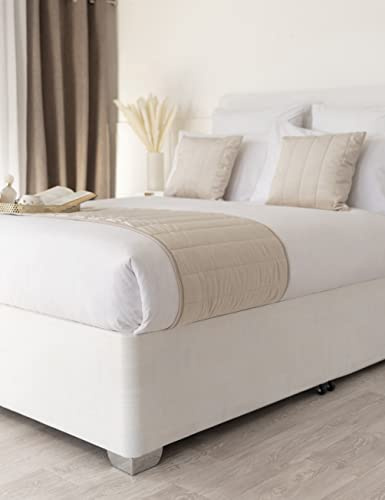Belledorm - Vestiletto con profondità extra di 48 cm | per rendere ordinato l'aspetto del letto contenitore, lussuosa pelle scamosciata (Colore: bianco sporco, 137 x 191cm)