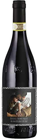 Bottiglia di Amarone della Valpolicella DOCG con etichetta personalizzata - Idea regalo esclusiva e originale per uomo, festa del Papà, festa del Nonno, compleanno e Natale. (Foto e Testo)