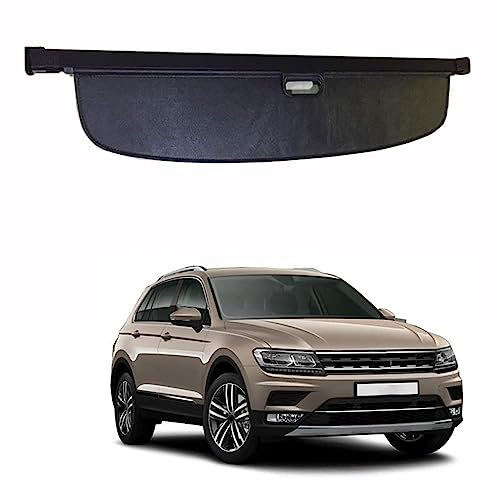 DECI Einziehbarer Auto Laderaumabdeckung Rollo für VW Tiguan L 2017+,Hintere Kofferraum Hutablage Kofferraum Schutz Abdeckung Frachtabdeckung