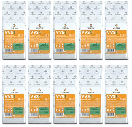 VENESSA VVS1 Soupe aux légumes 10 x 1 kg – Frais et fin – Goût de légumes naturels – Soluble, sans grumeaux – Convient pour toutes les machines à café Vending, bureaux, autorités