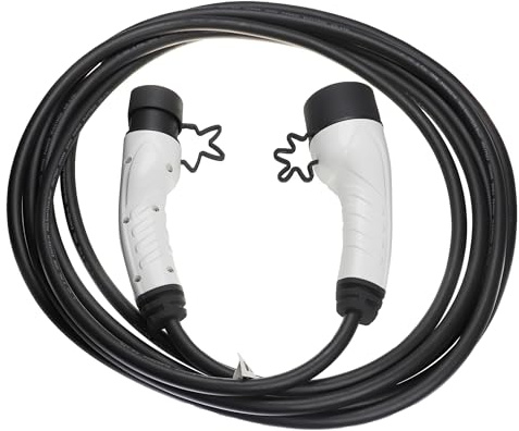 vhbw Ladekabel Typ 2 zu Typ 2 kompatibel mit MG Cyberster, 3 Elektroauto, 1-phasig, 16 A, 3,5 kW, 7 m