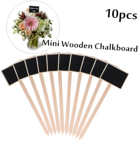 IMIKEYA 10pezzi Mini Lavagnette in Legno Resistenti Per Segnaposto Piante e Decorazioni Giardino Targhette Iscrivibili Idee Originali Per Feste e Matrimonio