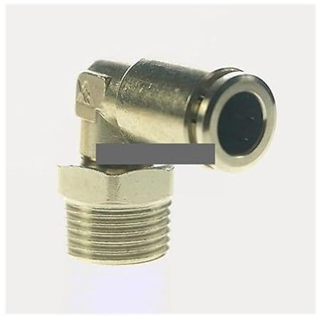 FNYUVNFAF Pneumatic Nickel Brass ELbow Push In Connector Union Quick Release Air Fitting Plumbing 3/8 Male to Fit Tube O/D 10mm