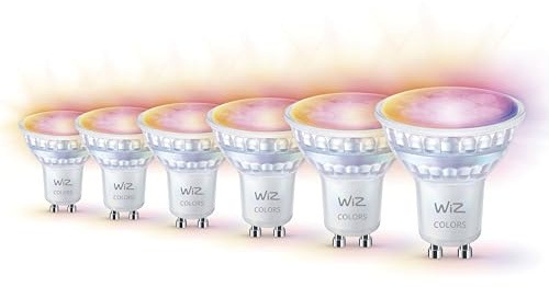 WiZ Vorteilspaket - GU10 - mit 6 Spots - 50W - 400lm - Weißes und Farbiges Licht - Smarte LED Beleuchtung - Funktioniert mit Apple HomeKit, Alexa und Google Home - Tunable White and Color
