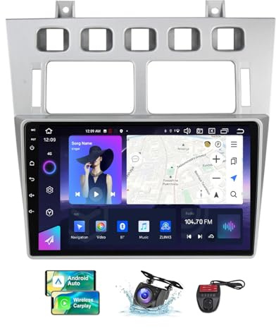ZZPHKK 9 Inch 2 DIN Car Stereo Android 13 Radio Player for Chery Fora A5 A21 2006-2010 Built-in 4G WIFI CarPlay Android Auto GPS Navigation DSP FM RDS DAB+ Radio Bluetooth + DVR/Camera(NF-5)