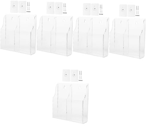 OUNONA 5pcs Wall Remote Controller Holder Wall Mount Tv Air-conditioners Remote Storage Box Smartphone Storage Organizer Bracket for Home Use