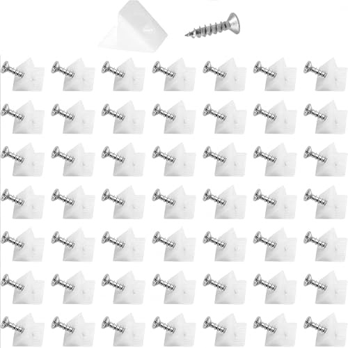 50 Pcs Drawer Support Repair Kit with Screws – Fixing Brackets for Sagging Kitchen Drawers – Plastic Mending Wedges – Furniture & Chest Reinforcement