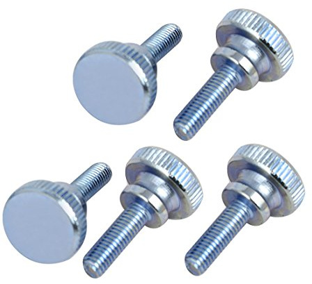 sourcing map 5 Stück M5x16mm Daumenschrauben Verschluss Rändelschraube | Flacher gerändelter Kopf Vollgewinde