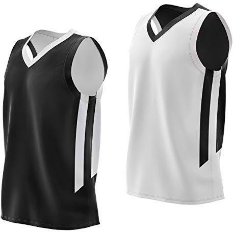 Liberty Imports Reversible Men's Mesh Athletic Basketball Jersey Single for Team Scrimmage (Black/White, XX-Large)