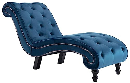 vidaXL Chaiselongue Blau Samt