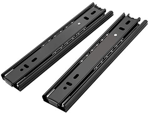 SSHHM Teleskopschiene Kugelführung,Sanftes Gleiten, Kugelführung Schienensystem, Geräuschreduzierung,Gute Verschleißfestigkeit/Schwarz / 8 in(20cm)