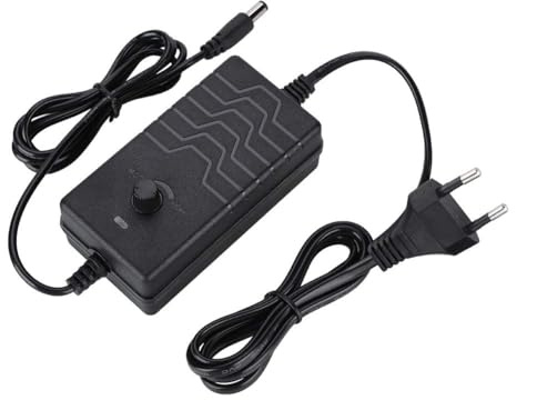 Dpofirs Adaptador de Cargador de Fuente de alimentación 72W 2A 24-36V, Voltaje Regulable con Pantalla LED, 5.5 * 2.1 mm, 5.5 * 2.5 mm Universal, Protección múltiple, para enrutador, TV,etc (Negro)