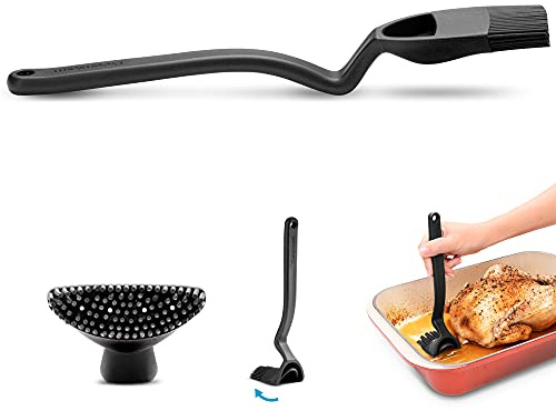Dreamfarm BBQ Brizzle | Sauce Scooping Silicone BBQ Basting Brush | Kitchen Utensil That Scoops Every Last Drop of Sauce | Grilling Gift | Black