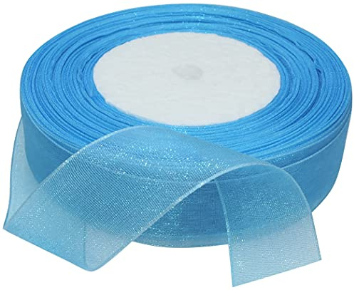 AERZETIX - C50788 - Organzaband glänzender dekorativer organza - 20mm x 45 meter - türkis - kreative projekte nähkunst geschenkverpackung zur geburtstagsfeier