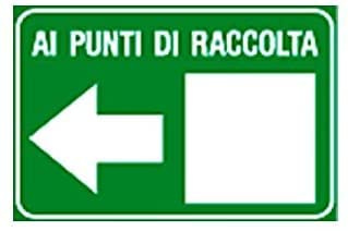 NEW CARTELLO NORME E ISTRUZIONI - ai punti di raccolta freccia a destra o sinistra - Adesivo Extra Resistente, Pannello in Forex, Pannello In Alluminio (PANNELLO IN ALLUMINIO 30X42 cm)
