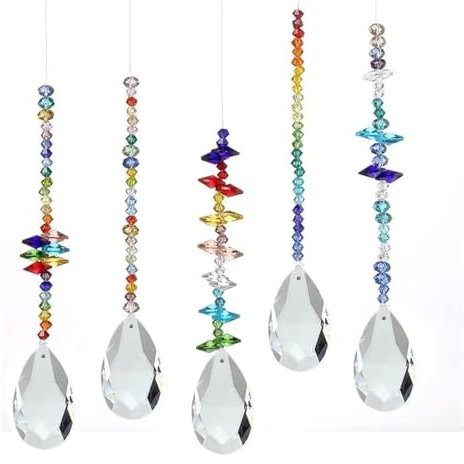 ToBeIT Cristallo acchiappasole crea riflessi di luce, ciondolo decorativo fai da te (D)