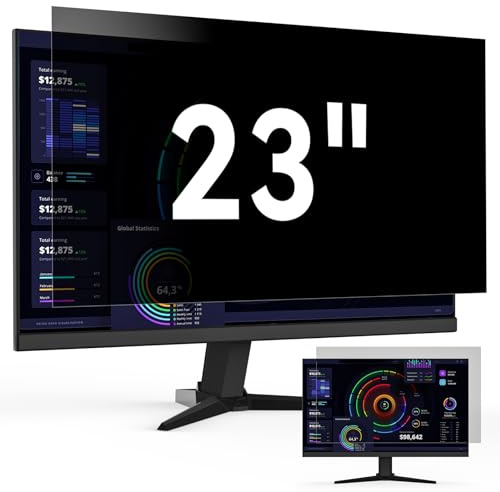 Blickschutzfilter Computer Monitor 23 Zoll Seitenverhältnis 16:9 | Anti Blaulicht Blendschutz Privacy Screen, Abnehmbarer Sichtschutz Blickschutzfolie für Lenovo/HP/Dell/Acer/Samsung/Asus
