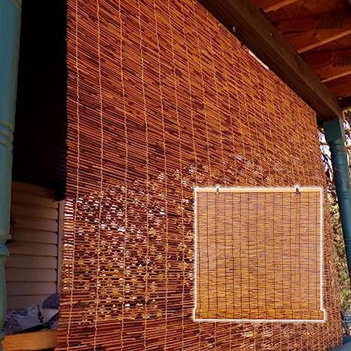Reed Blinds Grass Mat Partition Door Curtain Sun Protection, Breathable,Bamboo Shades Blinds Natural Woven Privacy Shades Sun Protection, Breathable,Privacy,Custom Size ( Size : 70*160cm/28*63in )
