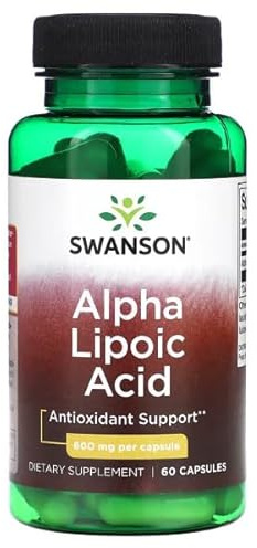 Swanson Ácido Alfa Lipoico 600mg - Suplemento Antioxidante para Metabolismo Energético y Salud Celular - 60 Cápsulas