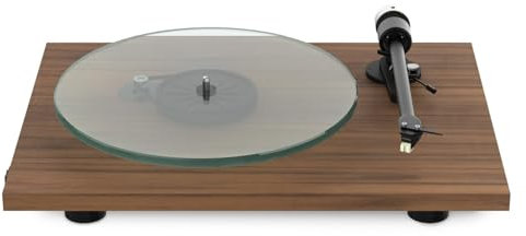 Pro-Ject T2, Audiophiler Plattenspieler mit massiven Glasteller und Sumiko Rainier (Walnuss)