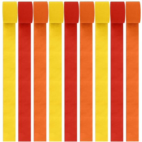 Leikedun Stelle filanti di carta crespa autunnale,9 rotoli di carta crespa gialla,rossa,arancione,stelle filanti per il Ringraziamento Rotolo di carta crespa per decorazioni autunnali per tende da