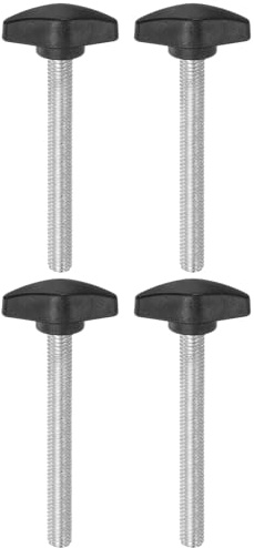 QUARKZMAN 4 Stück Rändelschrauben M8 x 65mm Flügelschraube mit T-förmige Handgriff, Verzinkte Kohlenstoffstahl Gewindebolzen Daumenschrauben 36mm Spannschraubenknopf für Schnellentfernung