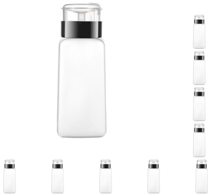Pumpspender für Nagellackentferner, leer, 250 ml, Schwarz, 10 Stück