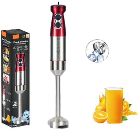 Batidora de mano eléctrica de inmersión, mezcladora, picadora, potente batidora de mano para triturar hielo para una fácil limpieza para purés, batidos, batidos, marfil, sopas, accesorios de cocina