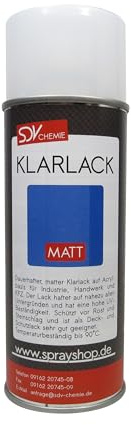 SDV Chemie Klarlack Spray matt 1x 400ml schnelltrocknend Acryllack | Sprühlack, Autolack, Felgen KFZ