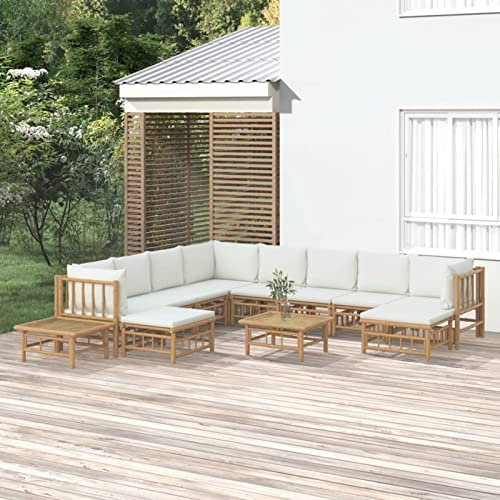 Festnight Gartenlounge Bambus Garten Loungemöbel Set Terrasse Gartenmöbel Set Lounge Sofa Outdoor Couch Set Sitzgruppe Terassenmöbel Sitzgarnitur Gartengarnitur Groß XXL