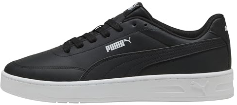 PUMA Unisex Court Classic CleanSneaker, Puma Black Puma Puma Puma vit, 44.5 EU