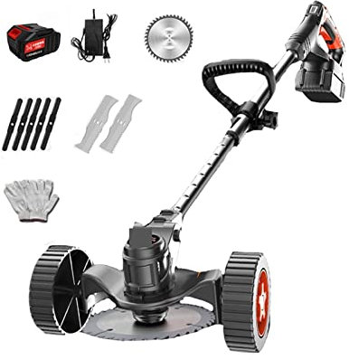 Hedge Trimmer,Grass Cutter,Hedge Shear,Lawn Mower, Electric Lawn Mower 1880W Cordless Grass Trimmer Length Adjustable Cutter Household Garden Tools With Lithium Battery for Garden, Lawn