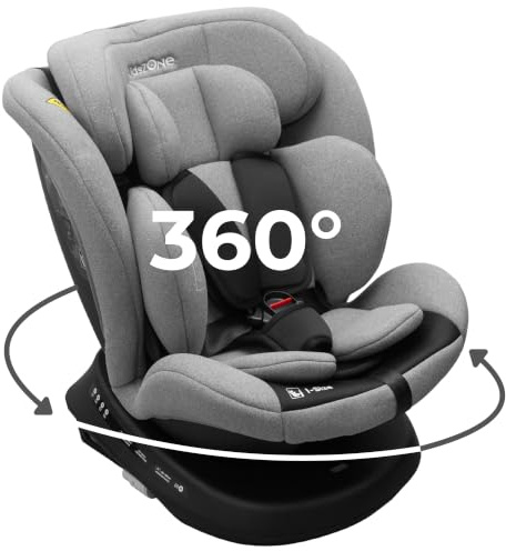 Siege Auto Bebe 0 à 36kg Isofix pivotant 360, i-Size Siège Auto Groupe 0 1 2 3, 40-150cm, Appui-tête réglable, Harnais à 5 points