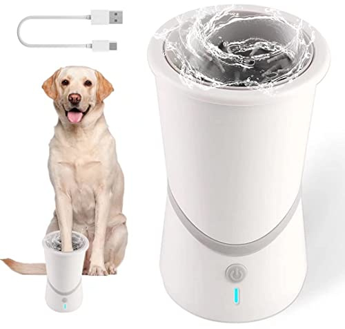 Automatic Paw Washer with Silicone Bristles - Electric Paw Cleaner Cup for Muddy Claws, Portable Pet Feet Washer with USB Charging, Designed for Small to Medium Cats & Dogs