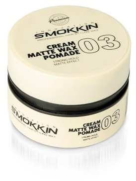 Cera Pomada para el Pelo Mate SMOKKIN PREMIUM - Fijación de larga duración + 24 horas | 150 ML | FWhite-03 | CERA MATTE - CREMA POMADE | Acabado Profesional sin Apelmazar el Pelo | Smokkin