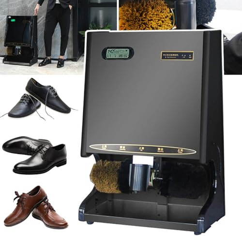JMbpkduHs Cireuse à Chaussures, Cireuse à Chaussures à Induction Entièrement Automatique, Moteur Tout Cuivre 105 W, 1 200 TR/Min, Graissage Automatique(80 X 51 X 28 Cm),B